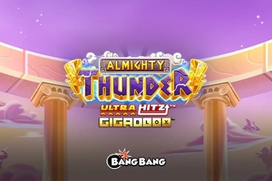 Almighty Thunder UltraHitz GigaBlox slot artwork by Bang Bang Games