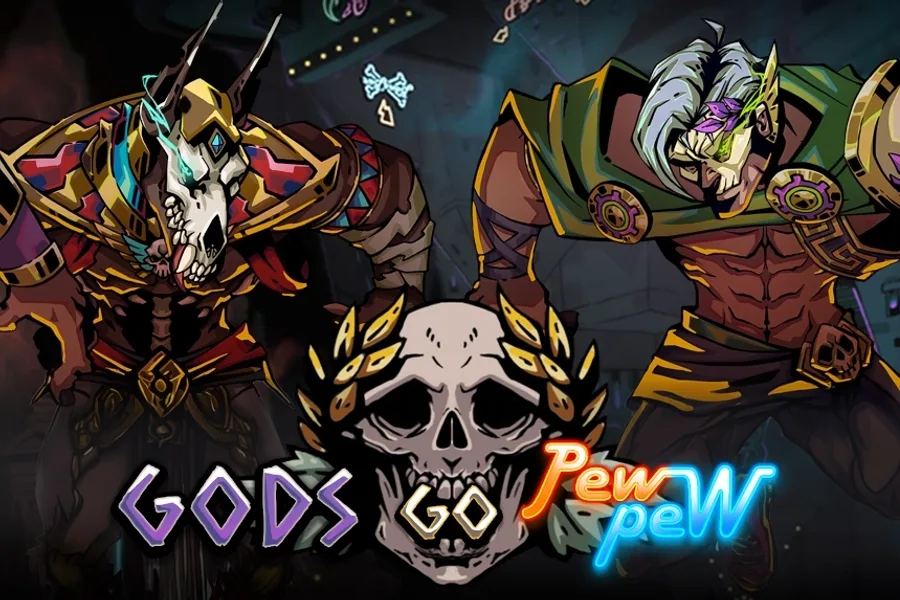 Gods Go Pew Pew slot artwork by Sneaky Slots