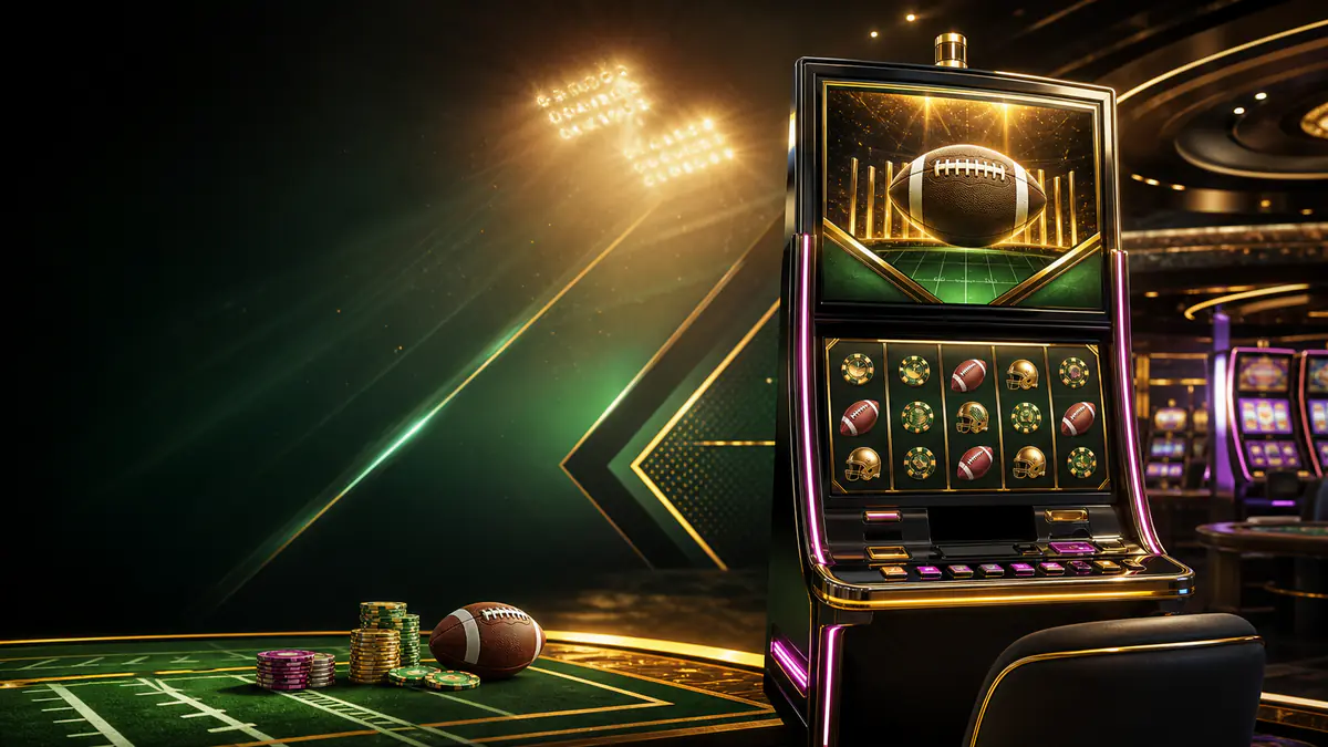 Football season casino cabinet editorial image