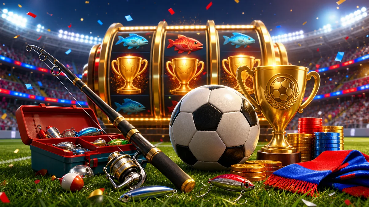 Football and fishing slot release editorial image