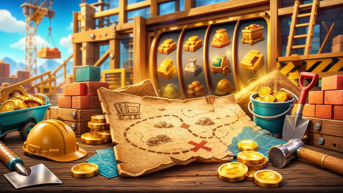 Construction treasure hunt slot release editorial image