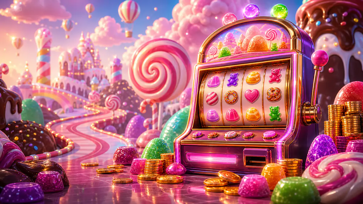 Candy adventure slot release editorial image