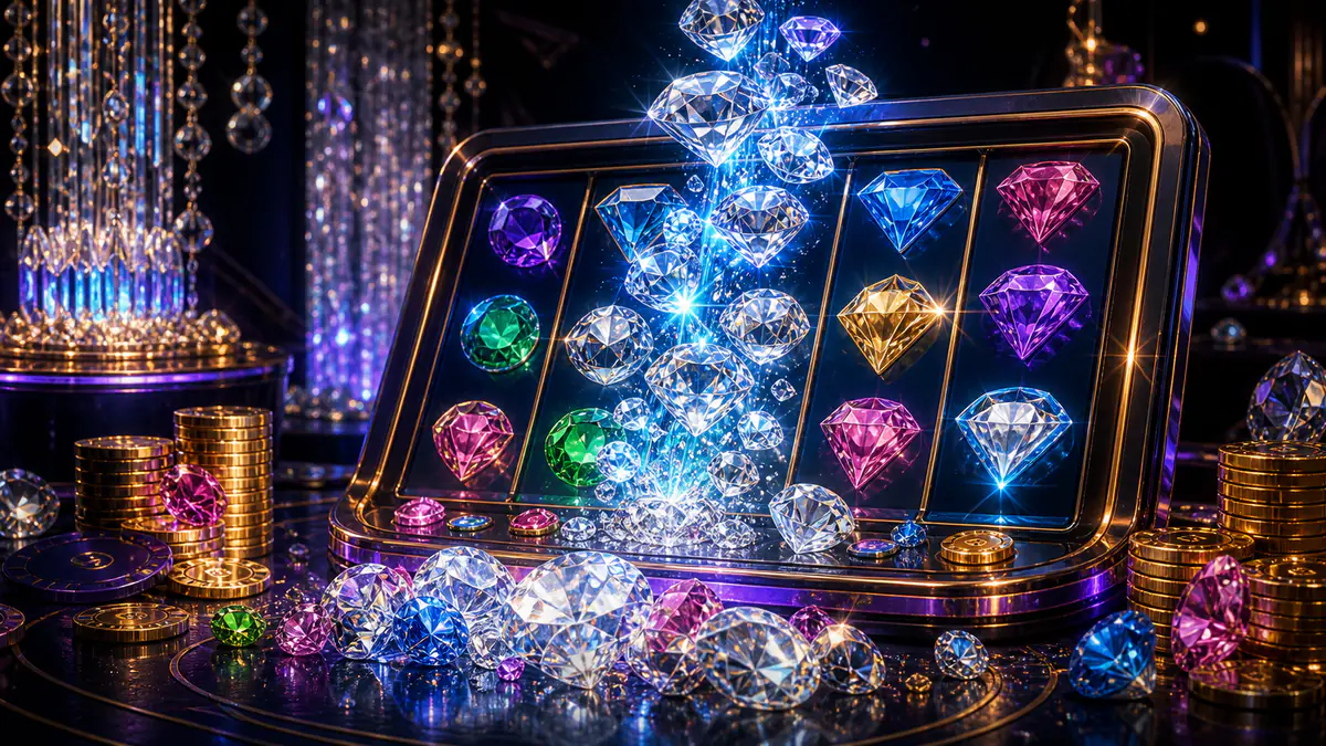 Diamond cascade slot release editorial image