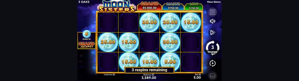 Booongo Moon Sisters Hold and Win - Low value symbols