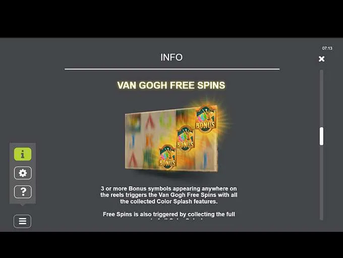 Van Gogh Free spin round