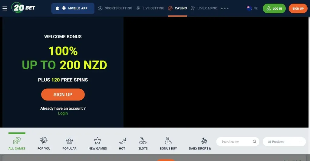 20Bet casino games