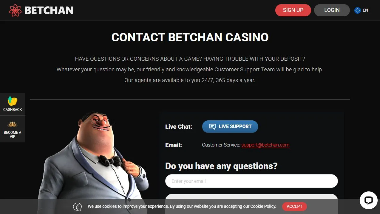 BetChan support page