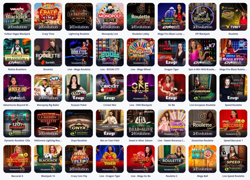 VulkanVegas live casino games